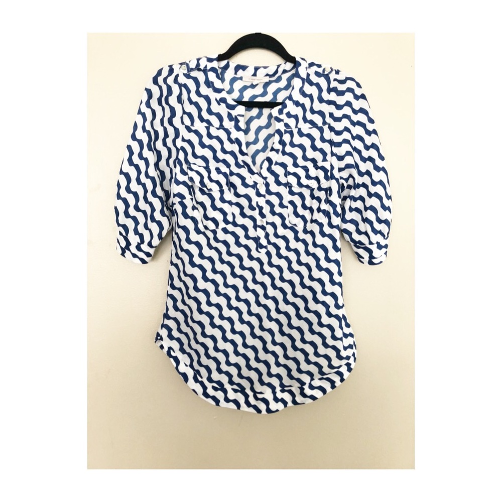 Stitchfix 41Hawthorn Geometric Stripe Popover Top